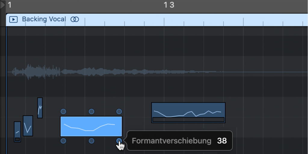 Abbildung. Audiospureditor zeigt das Bearbeiten von Hotspots