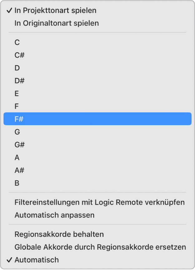 Abbildung. Aktionsmenü