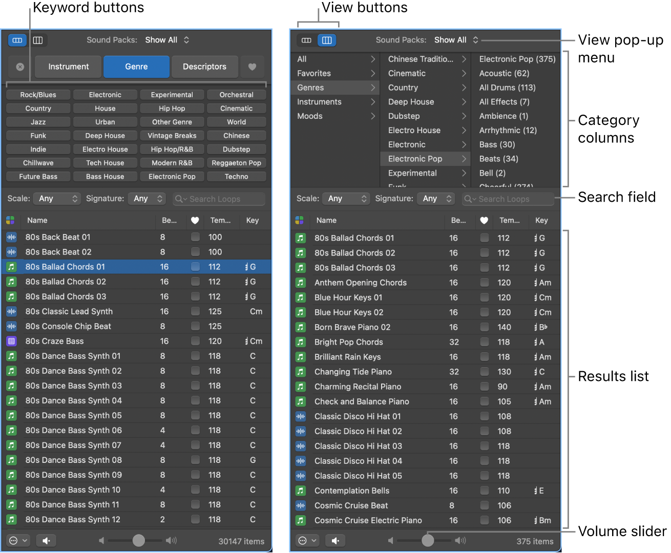 Figure. The Loop Browser.