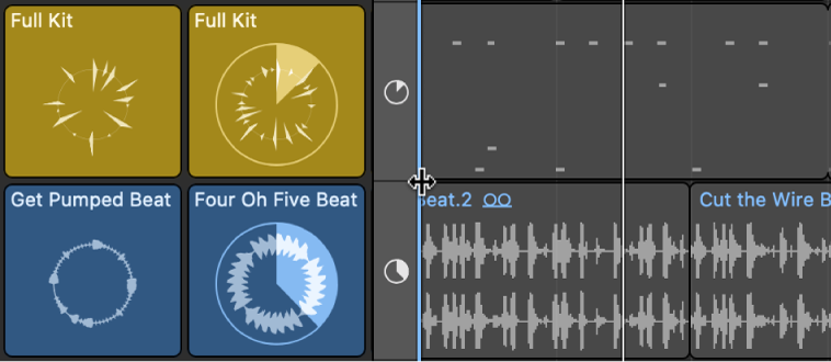 Figure. Changing the width of the Live Loops grid.