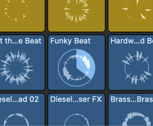 Figure. A circular indicator in the middle of the cell showing the current playback position.