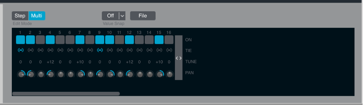 Figure. Arpeggiator multi mode controls.