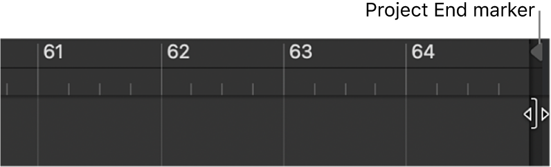 Figure. Project End marker in the Tracks area ruler.