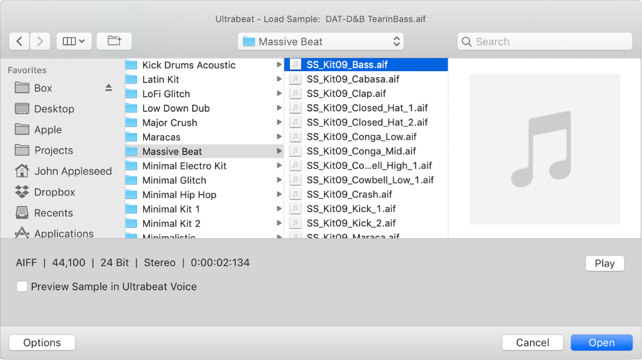 Figure. Load Sample window.