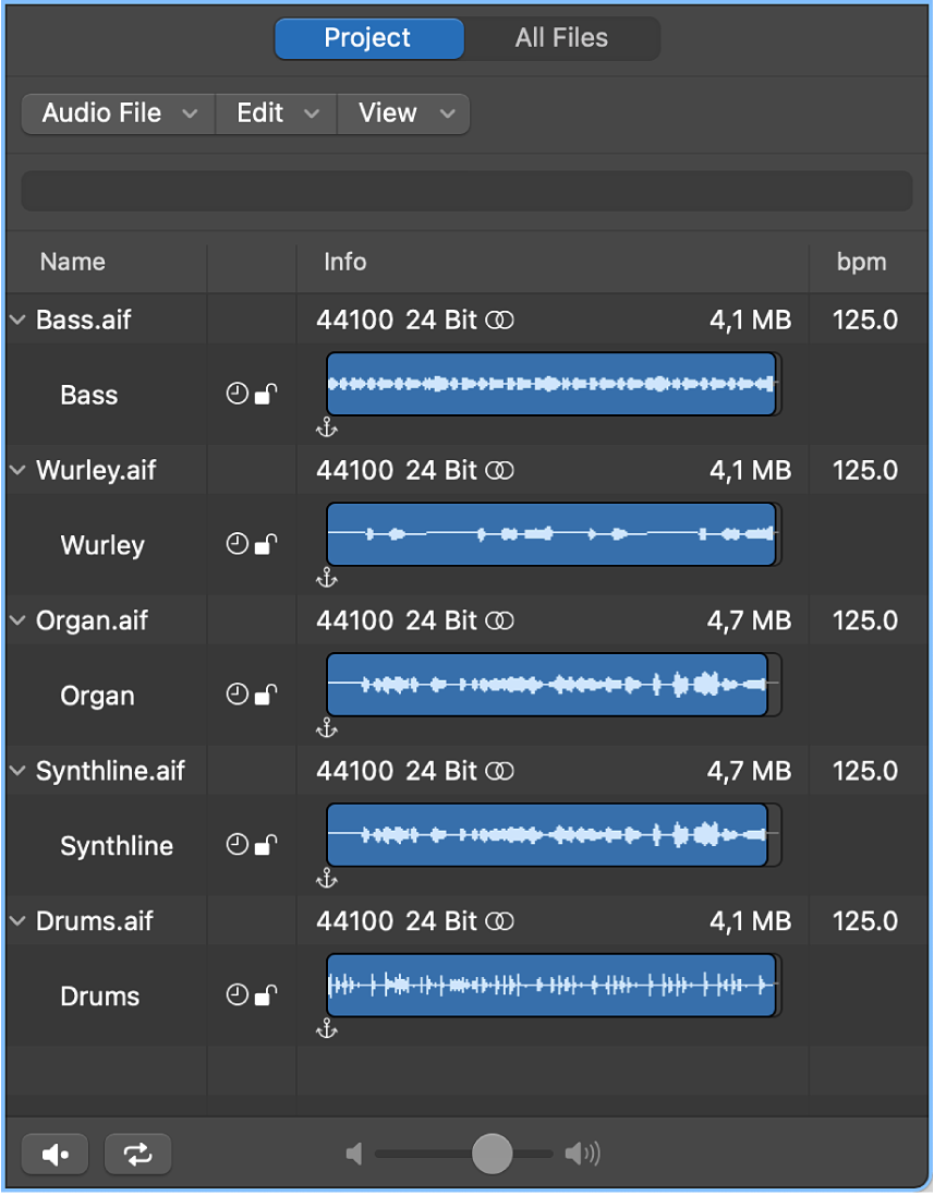 Figure. Project Audio Browser.