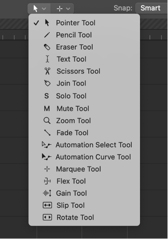 Figure. Open Tool menu.