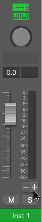 Figure. Instrument channel strip with Add button.