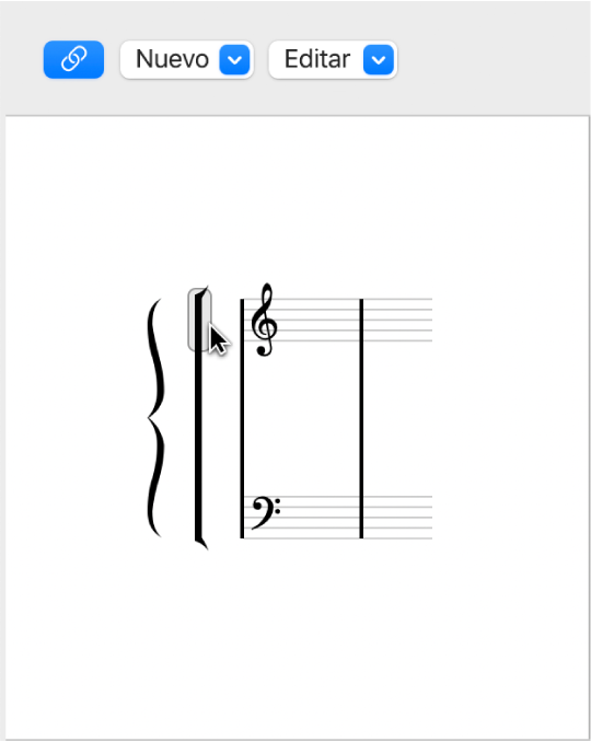 Ilustración. Conexión de corchete en la ventana “Estilos de pentagrama”.