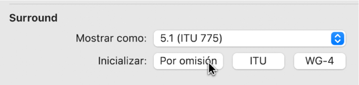 Ilustración. Botones Inicializar en el panel de ajustes Surround.
