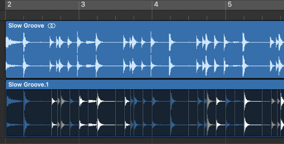 Ilustración. Par de imágenes de un pasaje de audio antes y después de la cuantización.