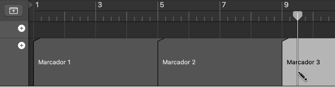 Ilustración. Se está creando un marcador en la pista de marcadores.