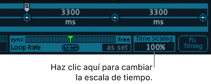 Ilustración. Parámetro “Time Scaling” de la envolvente vectorial.