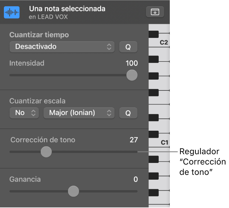 Ilustración. Regulador “Corrección de tono”.