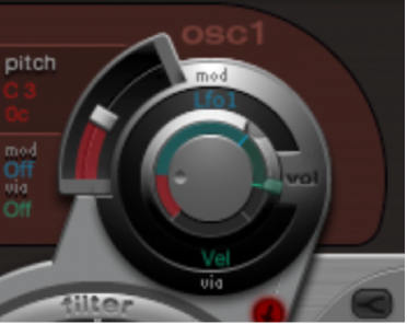 Figure. Réglage du volume d’oscillateur.