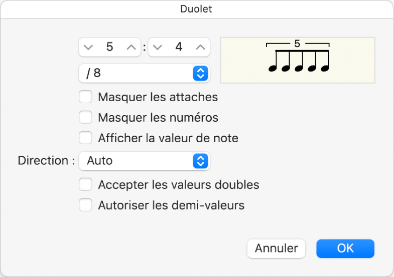 Figure. Zone de dialogue Triolet