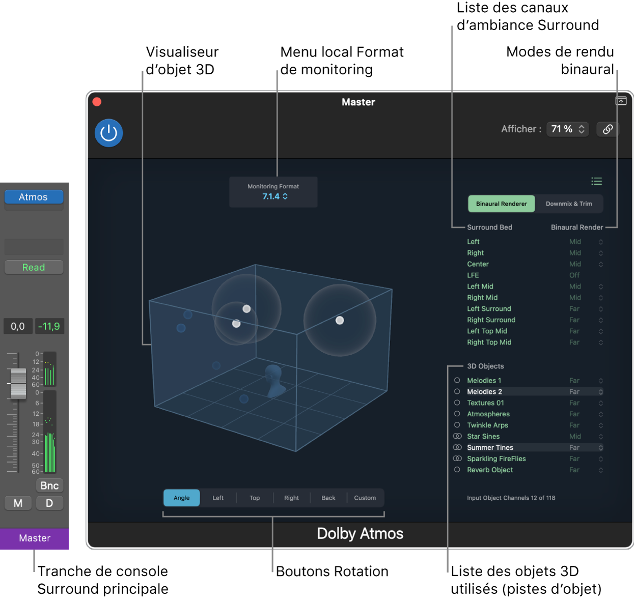 Figure. Fenêtre du module Dolby Atmos.