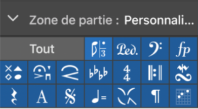 Figure. Boutons de groupe de la palette des symboles.