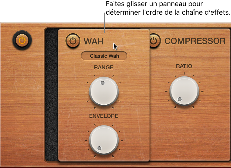 Figure. Repositionnement de la fenêtre Effects du Vintage Clav.