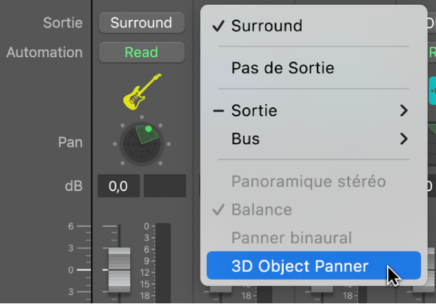 Figure. Panoramique d’objet 3D dans le slot de sortie.