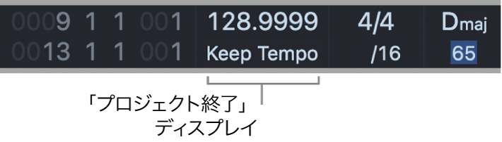 図。LCDのプロジェクト終了位置ディスプレイ