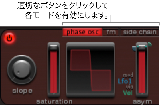 図。オシレータ1のモードボタン。