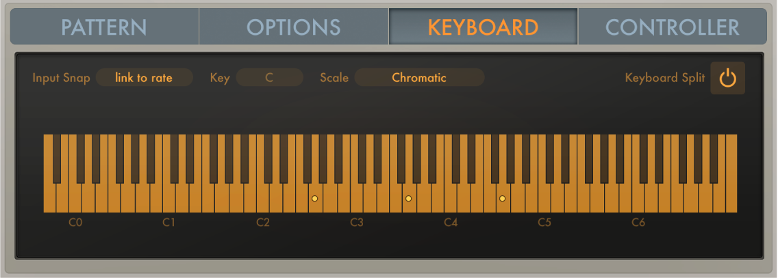 그림. Arpeggiator Keyboard 파라미터.