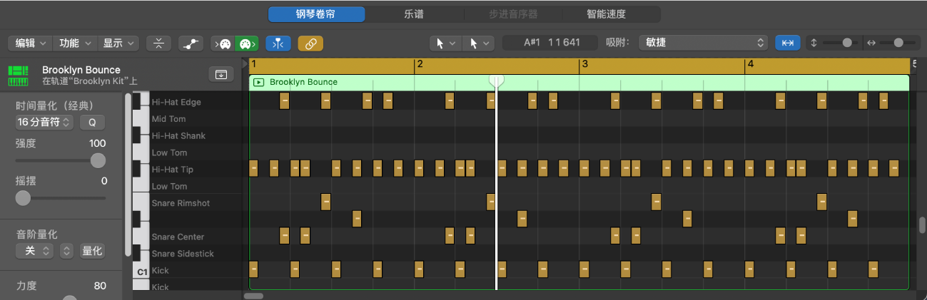 图。钢琴卷帘窗口，显示按键标签名称。