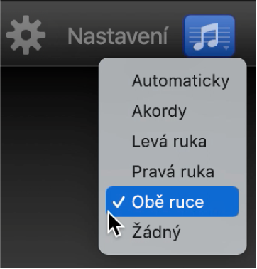 Místní nabídka Notace