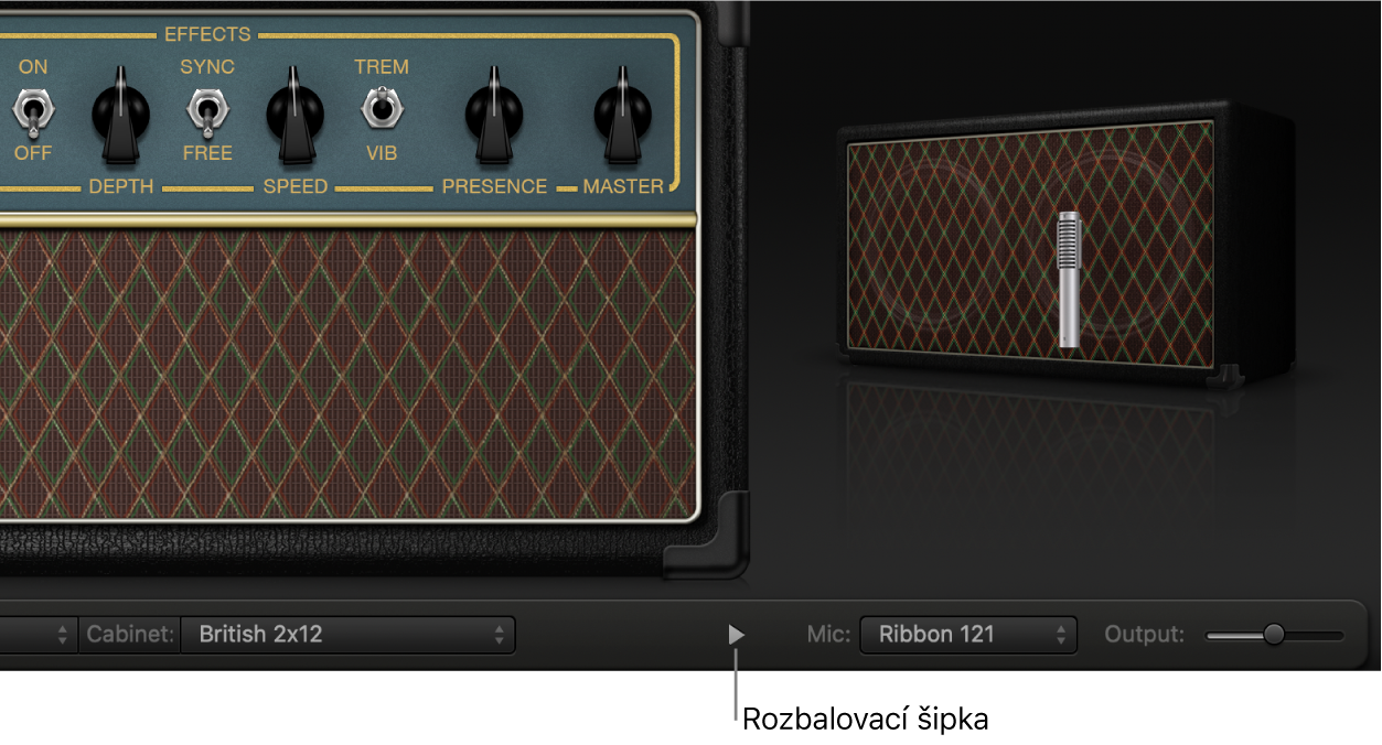 rozbalovací šipka menšího zobrazení