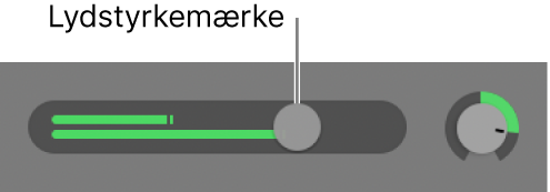 Sporoverskrift med lydstyrkemærket.