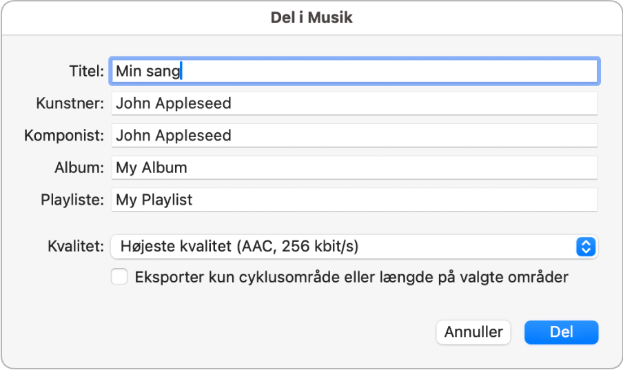 Dialogen Del til Musik.