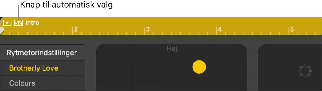 Knappen Vælg automatisk til Drummer.