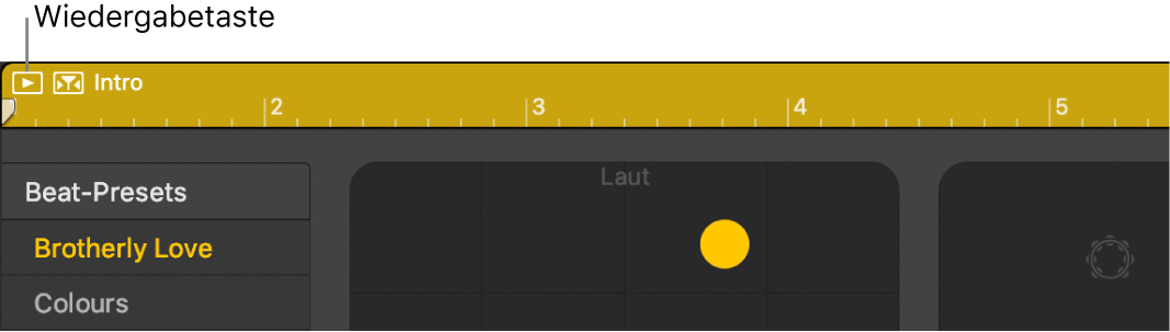 Drummer-Region mit Wiedergabetaste