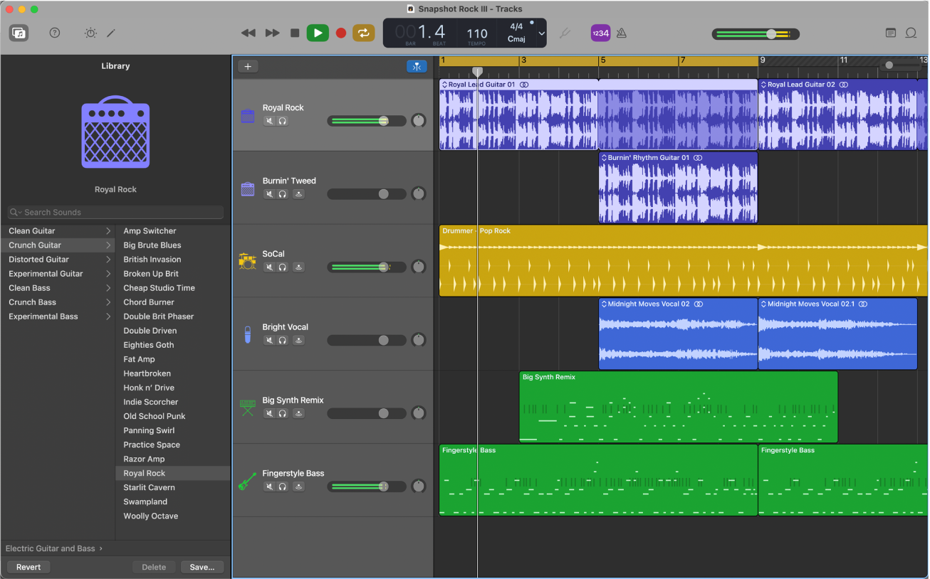 GarageBand project.