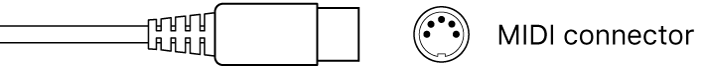 Illustration of MIDI connector.