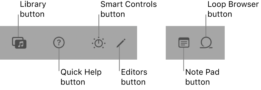 Control bar buttons.