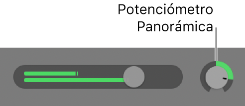 Cabecera de pista con el potenciómetro de panorámica.