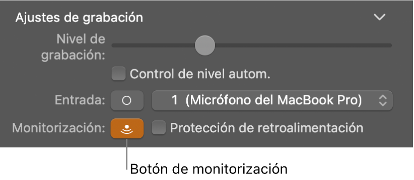 Botón Monitorización del inspector de Smart Controls.
