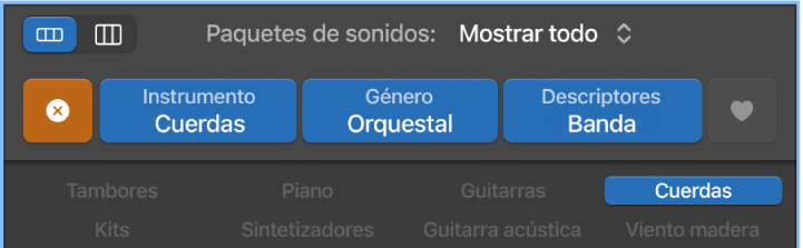 Botón Restaurar en el explorador de loops.