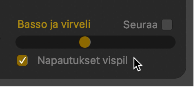 Napautukset vispilällä ‑valintaneliö.