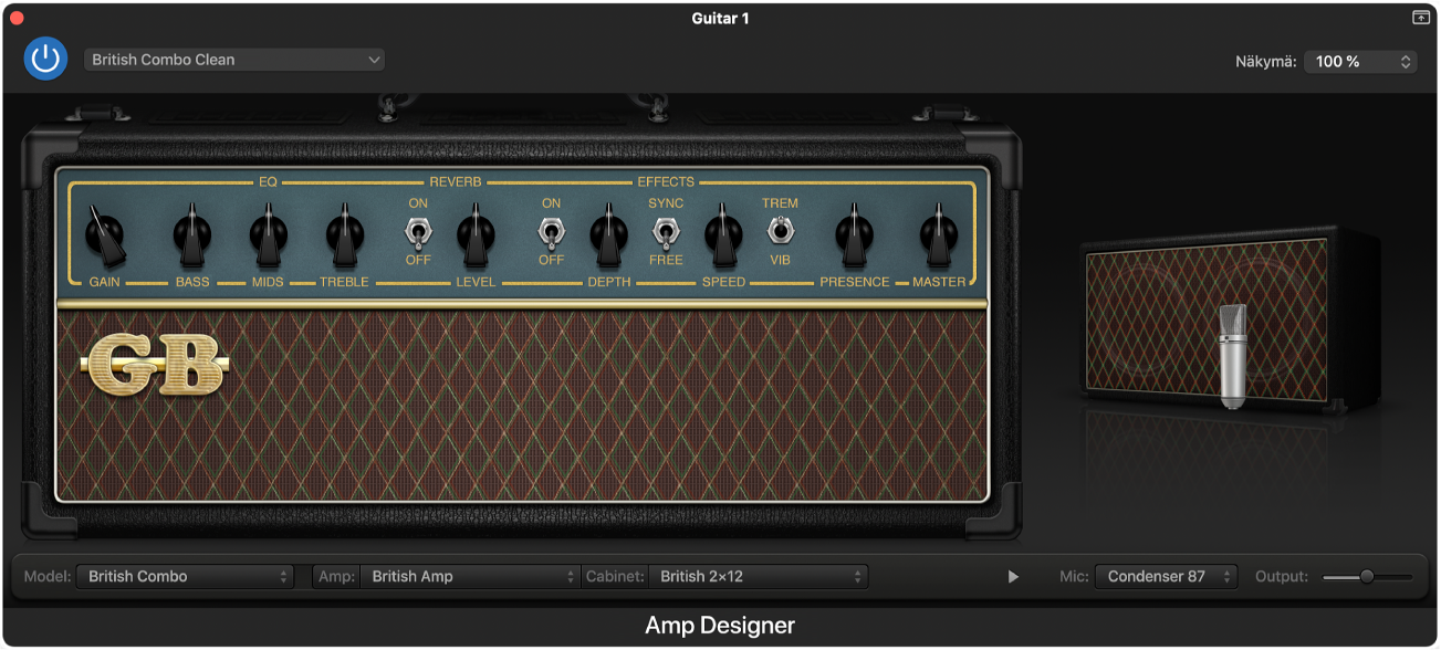 Amp Designer ‑liitännäinen.