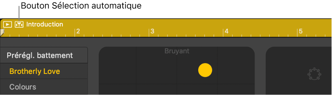 Bouton Sélection automatique du batteur