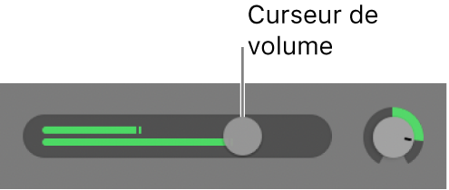 Curseur de volume dans l’en-tête de piste.