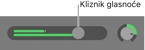 Zaglavlje zapisa prikazuje Klizač glasnoće.