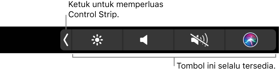Gambar. Control Strip Touch Bar.