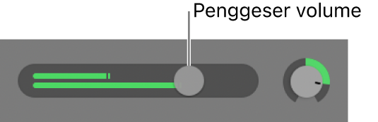 Header track yang menampilkan penggeser Volume.