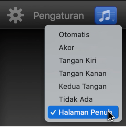 Memilih Halaman Penuh dari menu pop-up Notasi.