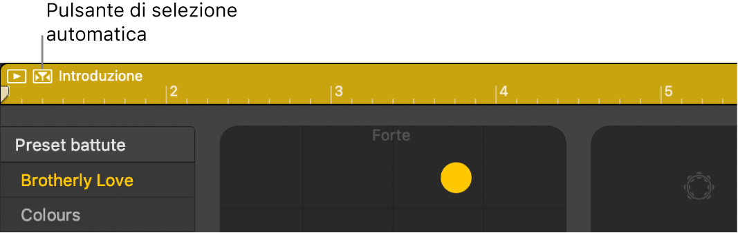 Pulsante di selezione automatica del Drummer.