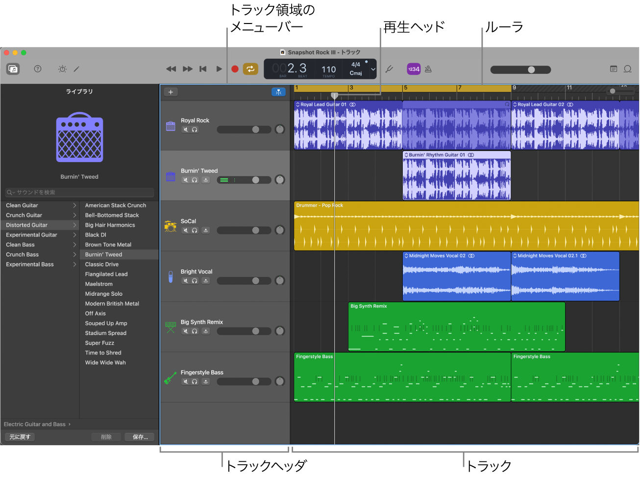 トラック領域。