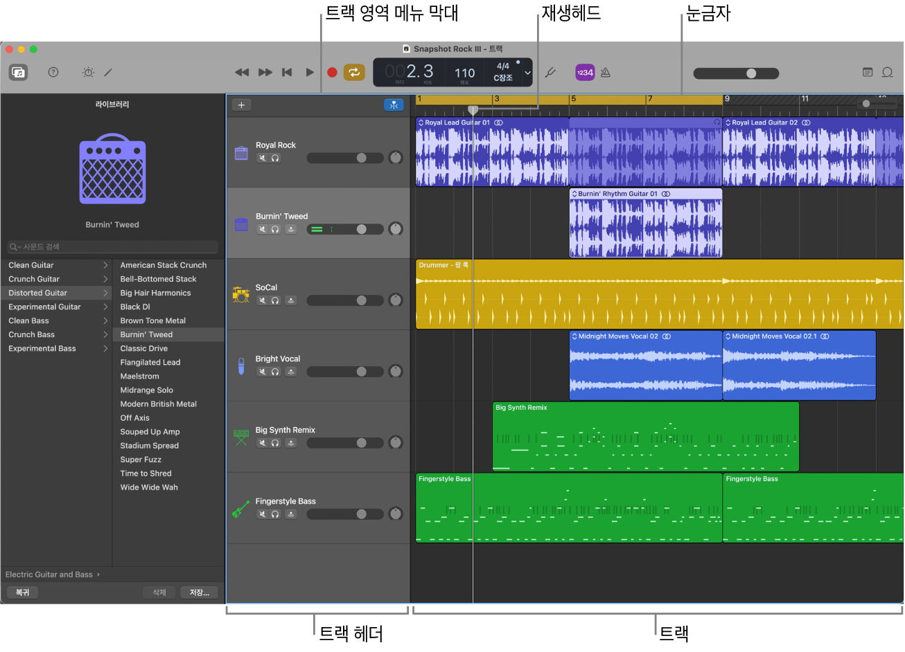 트랙 영역.